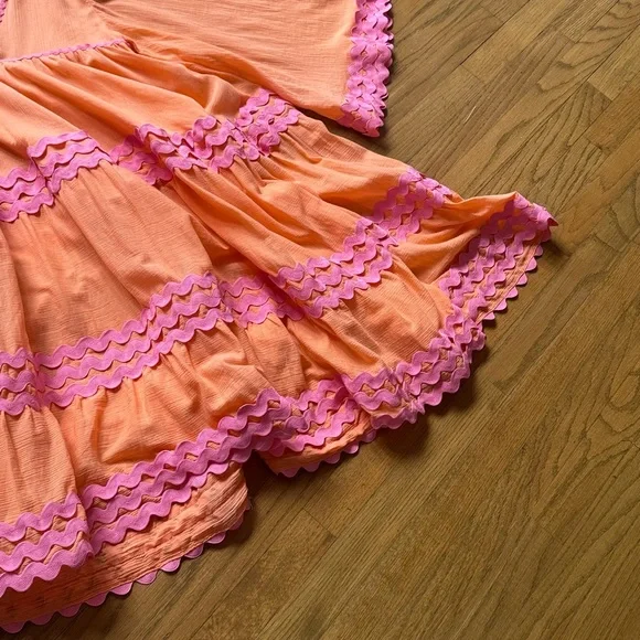 CORAL LUXURY DRESS Flora Sardalos Hydra Ric Rac trimmed dress - Picture 14 of 17